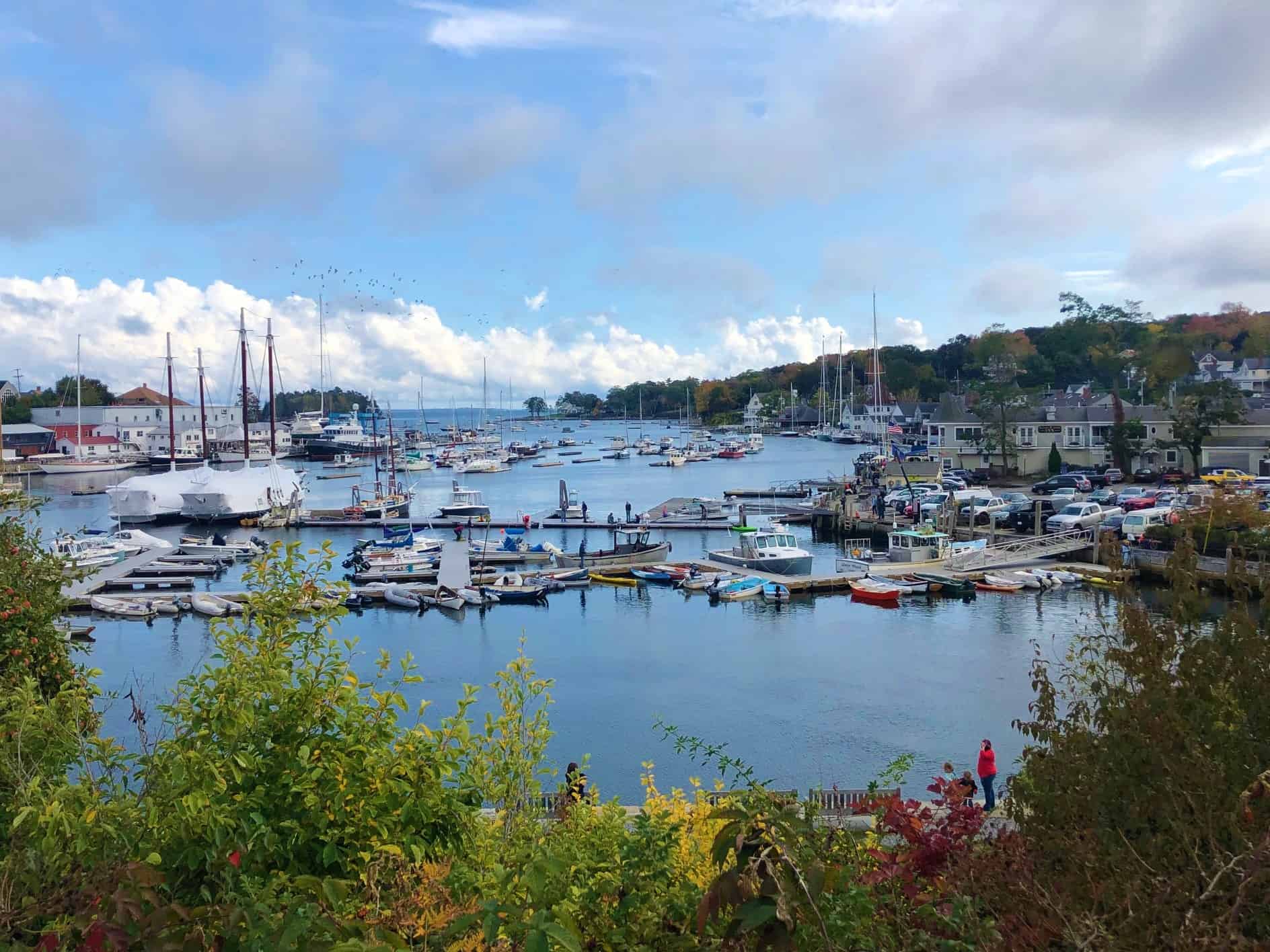 The beautiful marina of Camden, Maine. A stop in our new england road trip itinerary. best road trips new england